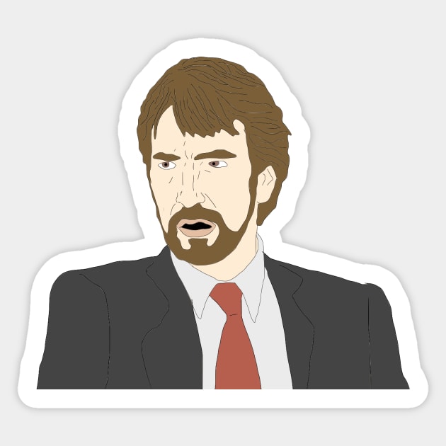 Hans Gruber Sticker by VideoNasties